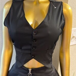 Chic Black Button-Up Vest